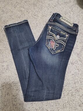 Rock Revival Women's Dark Blue Embellished Pocket Jeans